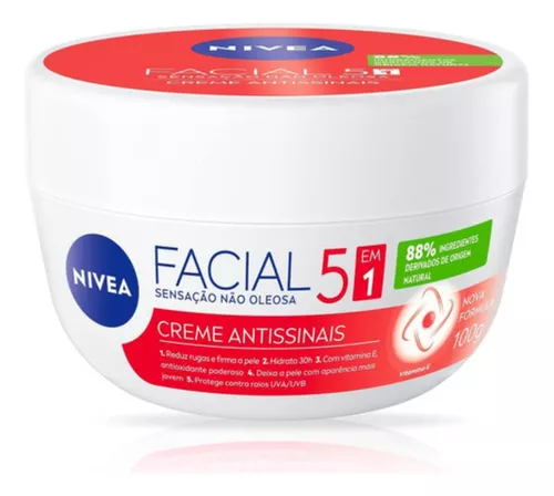 Creme Facial Nivea Antissinais 5 em 1 – Hidratação e Proteção, 100g