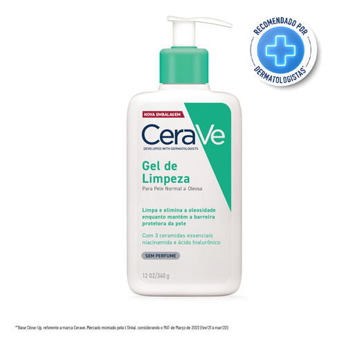 Gel de Limpeza Facial CeraVe 340g – Pele Limpa, Hidratada e Saudável