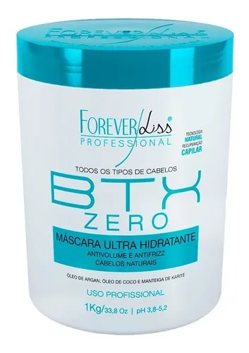 Forever Liss Máscara Btx Zero Hidratante Sem Formol 1kg – Hidratação e Efeito Liso Duradouro