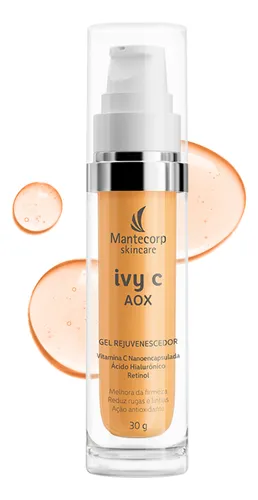 Gel Rejuvenescedor Facial Mantecorp Ivy C AOX 30g – Vitamina C, Retinol e Ácido Hialurônico