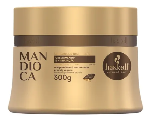 Máscara de Nutrição e Crescimento Haskell Mandioca 300g – Hidratação Profunda, Fortalecimento e Brilho