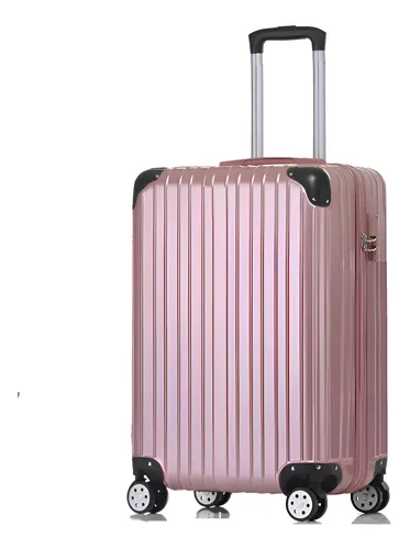 Mala YGM 2040 Rosa 10kg 55x35x25cm com Zíper Extensor e Rodinhas 360°