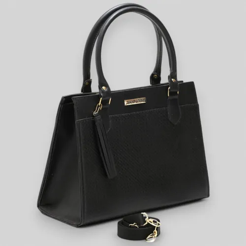 Bolsa Feminina Grande Tote Santorini – Couro Sintético, Alça Tiracolo e Ombro, Modelo Tricê com Forro Interno e Zíper - vista adicional