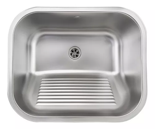 Tanque de Lavanderia Tubrax 55x45cm Inox 201 com Válvula e Acabamento Acetinado