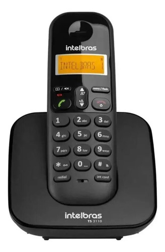 Telefone Sem Fio Intelbras TS 3110 com Identificador de Chamadas – Preto