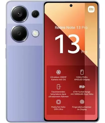 Xiaomi Redmi Note 13 Pro 256GB 8GB RAM - Tela AMOLED 120Hz, Câmera 200MP, 4G