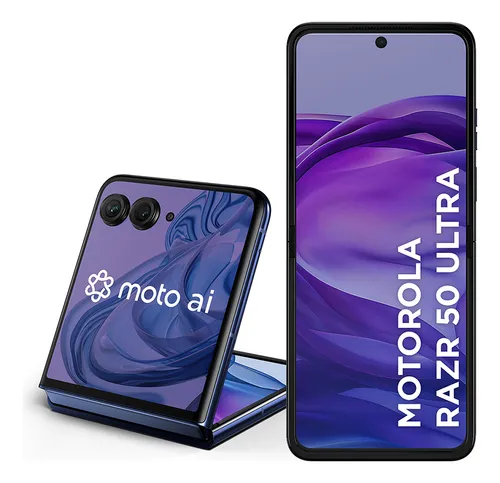 Smartphone Motorola Razr 50 Ultra 5G 512GB 24GB RAM Tela Dobrável 6.9" pOLED + AI – Azul Navy