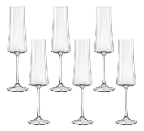 Conjunto 6 Taças de Cristal Bohemia para Champanhe 210ml - Elegância e Sofisticação