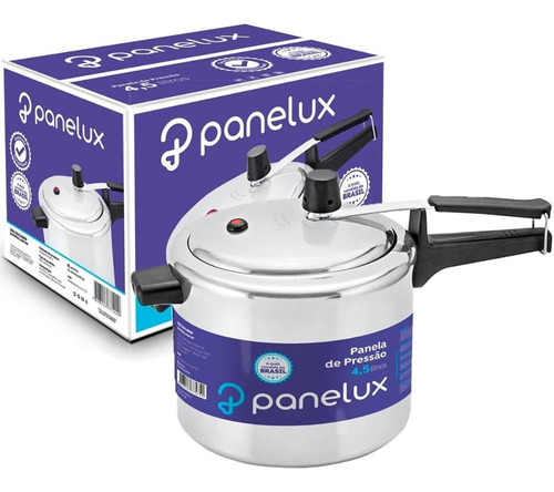 Panela de Pressão Panelux Classic 4,5L – Alumínio Polido e Alta Segurança