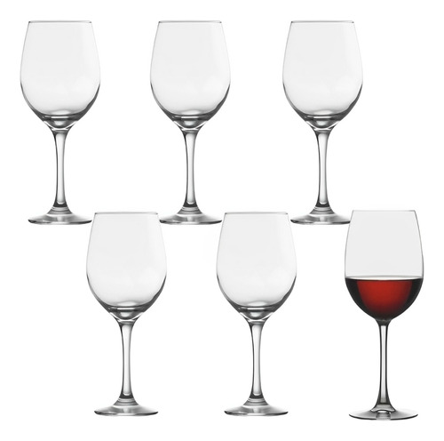 Kit 6 Taças Nadir Barone 385ml – Sofisticação para Vinhos e Momentos Especiais