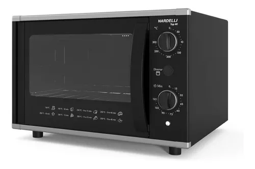 Forno Elétrico de Bancada Nardelli 40L TOP40 Black – 110V, Timer 120 Min, Dourador