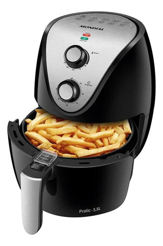 Fritadeira Elétrica Mondial AF-30i Air Fryer 3,5L Preto/Inox 110V - Saudável e Prática