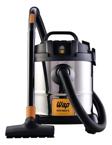 Aspirador de Pó e Água WAP GTW Inox 12 – 1400W, 12L, com Bocal de Sopro e Filtro Lavável