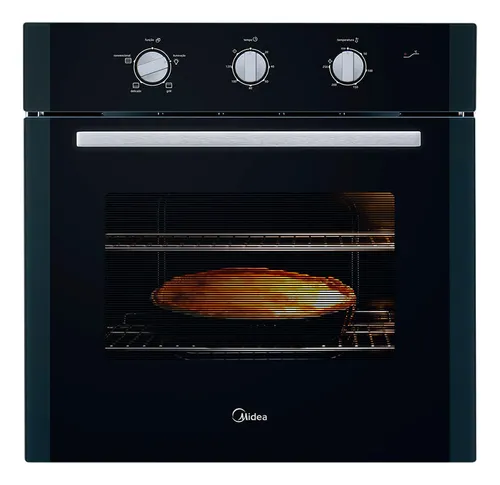 Forno Elétrico de Embutir Midea TSA82 80L – Preto, 220V, Grill, Temporizador, Controle Mecânico, Eficiência A