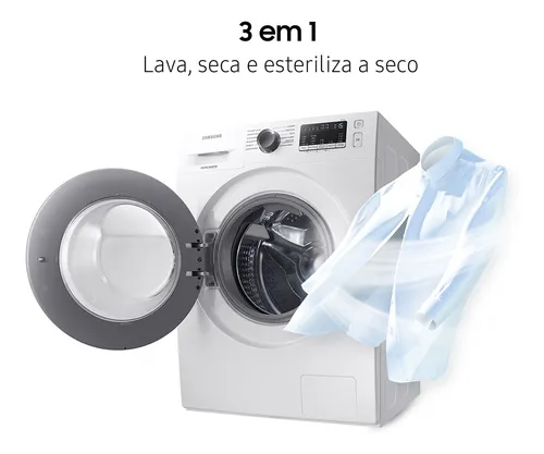 Lava e seca Samsung 11kg com secagem de 7kg, motor Digital Inverter e Air Wash - vista adicional