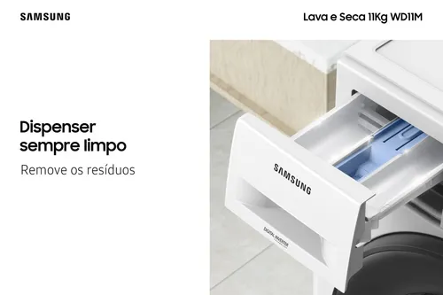 Lava e seca Samsung 11kg com secagem de 7kg, motor Digital Inverter e Air Wash - vista adicional