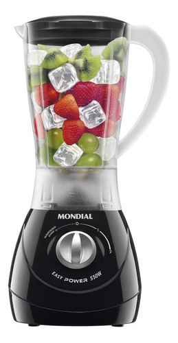 Liquidificador Mondial Easy Power L-550B 127v 550W Preto 1,5L – 2 Velocidades + Pulsar, Copo BPA Free