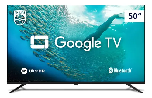 Smart TV Philips 50" 4K LED UHD Google TV HDR Bluetooth Comando de Voz – 50PUG7019/78