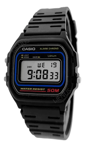 Relógio Casio W-59-1VQ – Digital, Resistente à Água 50m, Unissex, Pulseira de Resina Preta