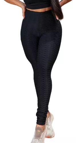 Calça Legging Fitness Suplex Texturizada – Cós Alto e Tecido Bolha Confortável