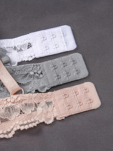 Kit 3 Sutiãs Femininos com Bojo Bolha Rendado em Microfibra – Alça Reforçada, Cores Sortidas - vista adicional