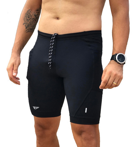 Bermuda De Compressão   Masculina Com Bolso Corrida