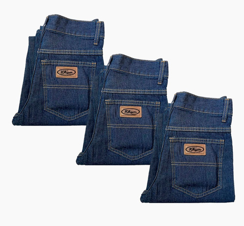 Kit 3 Calças Jeans Corte Reto Masculino - Qualidade e Conforto para o Trabalho