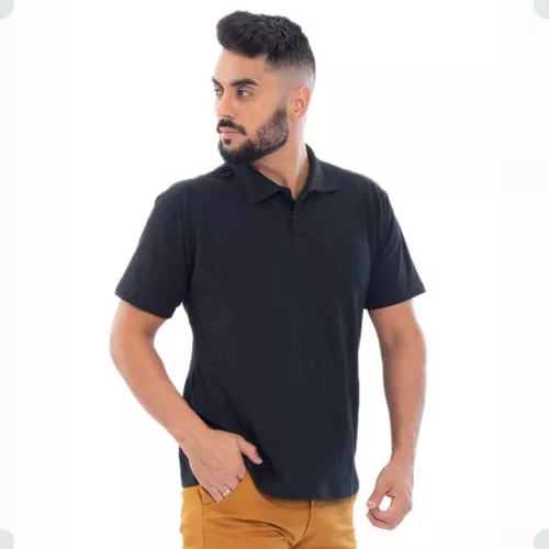 Camisa Polo Masculina Malha Piquet Básica – Tamanhos P ao GG e Diversas Cores