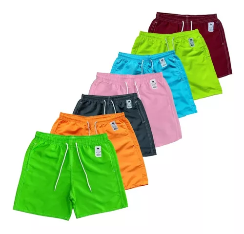 Kit 4 Shorts Masculinos Mauricinho – Tactel Leve e Confortável para Praia, Piscina e Casual