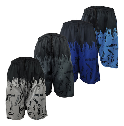 Bermuda Masculina Sublimada Flanelada Kit 3 Peças com Bolsos - RAF SPORT