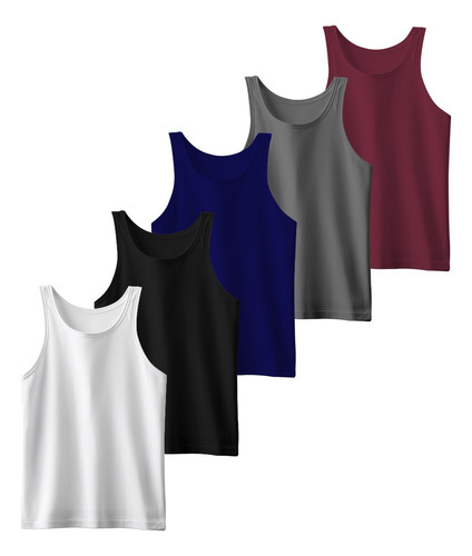 Kit com 5 Regatas Básicas Masculinas 100% Algodão – Conforto e Estilo