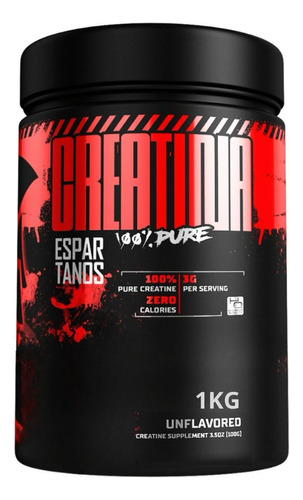 Creatina Monohidratada 100% Pura Espartanos – 1kg, Sabor Neutro, Suplemento em Pó