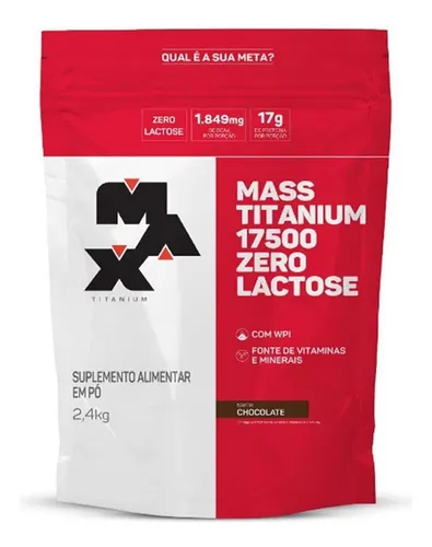 Mass Titanium 17500 Zero Lactose Max Titanium 2,4kg Sabor Chocolate