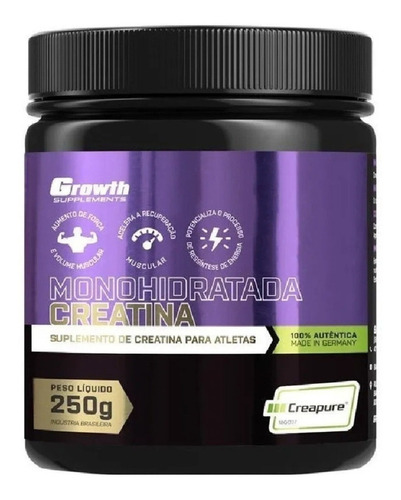 Creatina Monohidratada 250g Sem Sabor - Growth Supplements