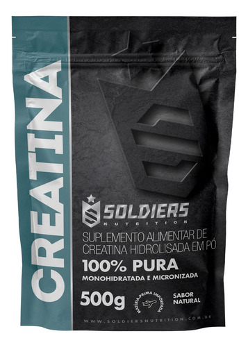 Creatina Monohidratada Soldiers Nutrition 500g – Suplemento Puro com Colher Dosadora