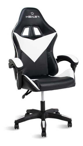 Cadeira Gamer Healer Lancer Reclinável Giratória – Preto e Branco, Altura Ajustável, Apoio Lombar e Encosto até 145 - vista adicional